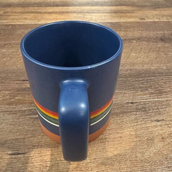 Pendleton Woolen Mills Blue Stoneware Coffee Mug 18oz Stripe National Parks READ - Picture 4 of 8